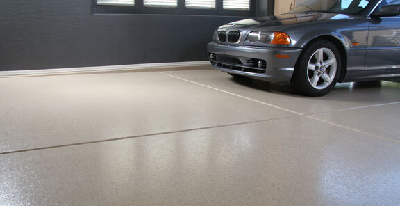 Fort Wayne Epoxy Garage Floor Coating This image shows a garage floor with flake epoxy painted floor.