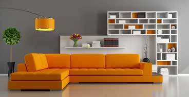 This image shows an living room with epoxy floor.