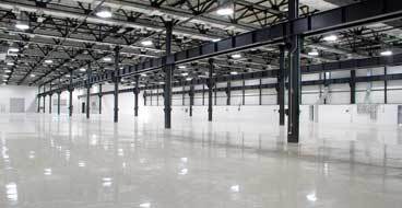 This image shows an industrial plant that has epoxy floor.