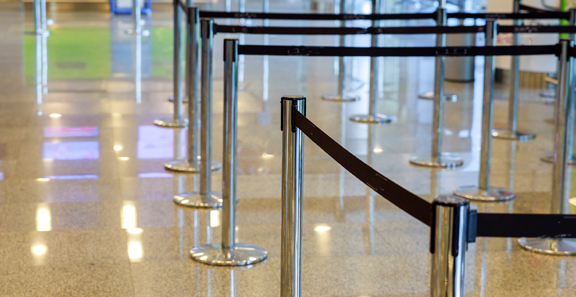 commercial epoxy flooring This image shows an commercial area that has a polished floor.